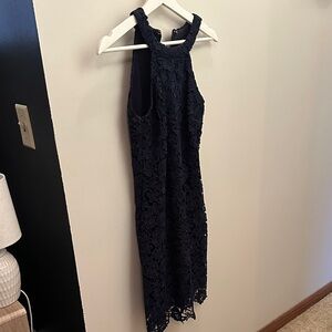 Lulu's Navy Lace Midi Dress